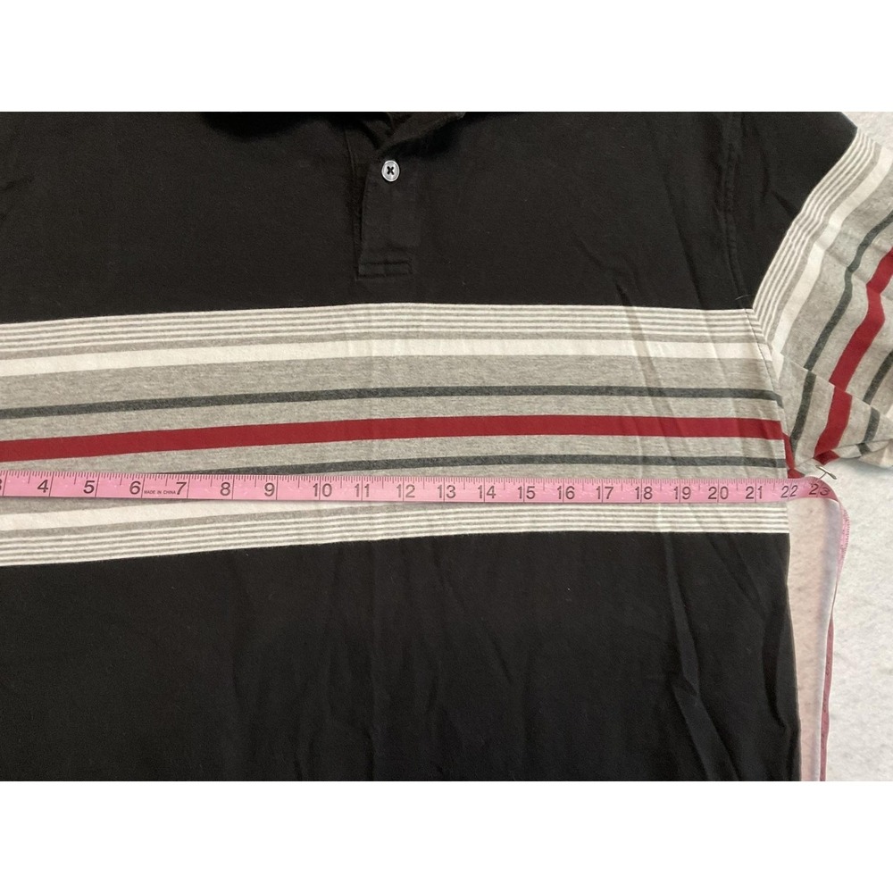 Canyon River Blues Polo Shirt Mens XL Black Gray Red Striped Cotton Short Sleeve - Picture 4 of 7
